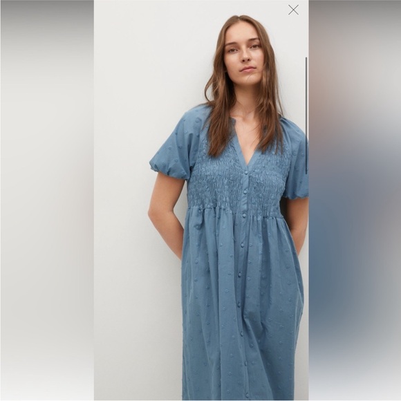 Mango Blue Midi Dress - Picture 2 of 8